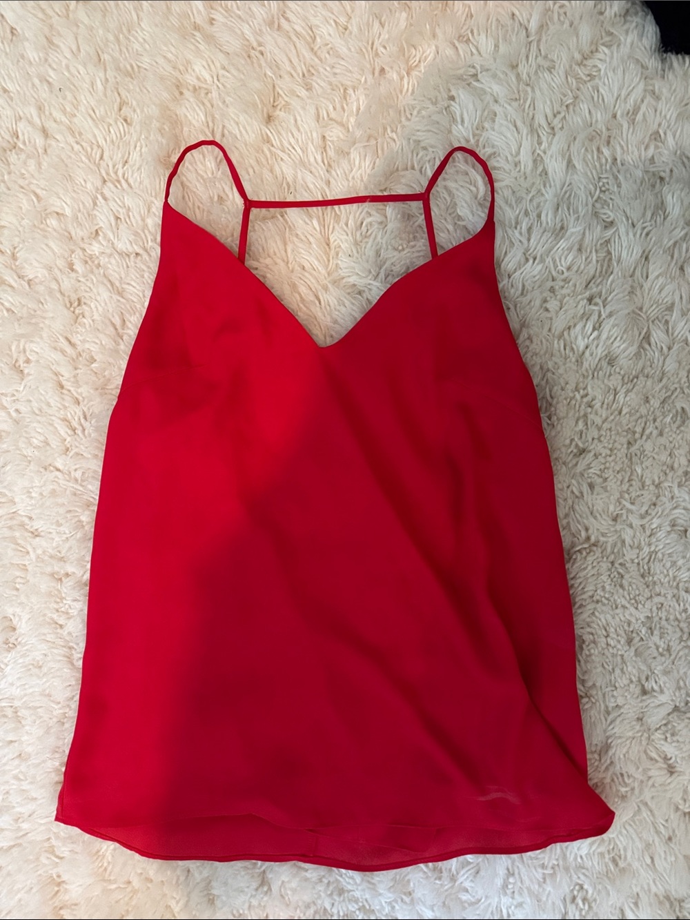 Aqua Red V-Neck Strappy Cami Top